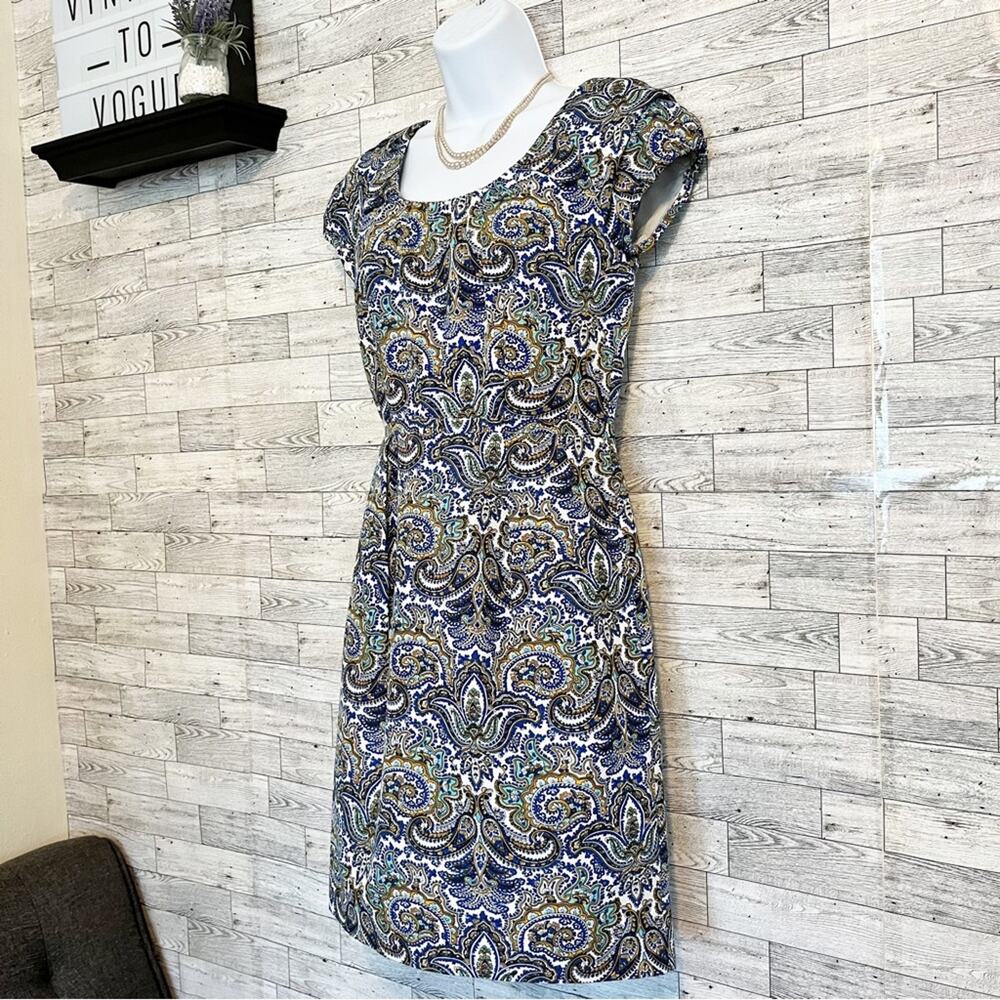 J.Crew Dolores Paisley Silk Blend Sheath Dress 00 NWOT - Picture 4 of 8